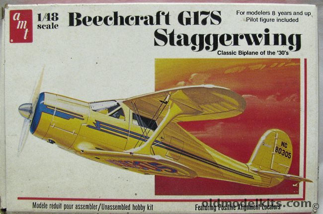 AMT 1/48 Beechcraft G17S Staggerwing, T638 plastic model kit